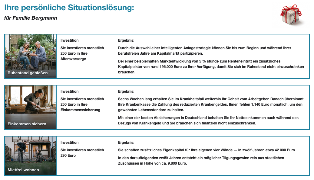 KonzeptBlatt — Musterblatt mit drei Bausteinen